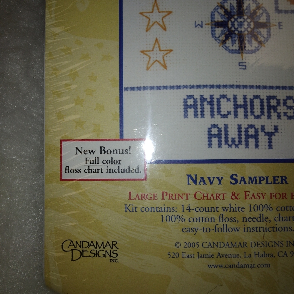 Counted Cross Stitch Kit, Navy Sampler Candamar Design - Picture 5 of 7